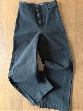 ZEST - High-Rise Wide Leg Black Canvas Pants